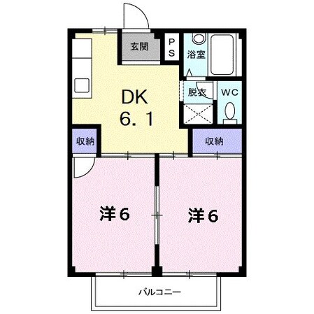 近鉄富田駅 徒歩13分 2階の物件間取画像